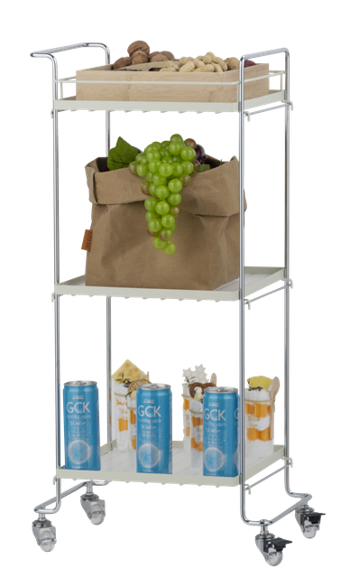 Rack de rangement de chariot amovible à trois couches en métal multifonctionnel